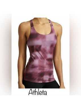 Athleta Womens S Optimism Activewear Athletic Tank In Chia Built In Bra like NEW